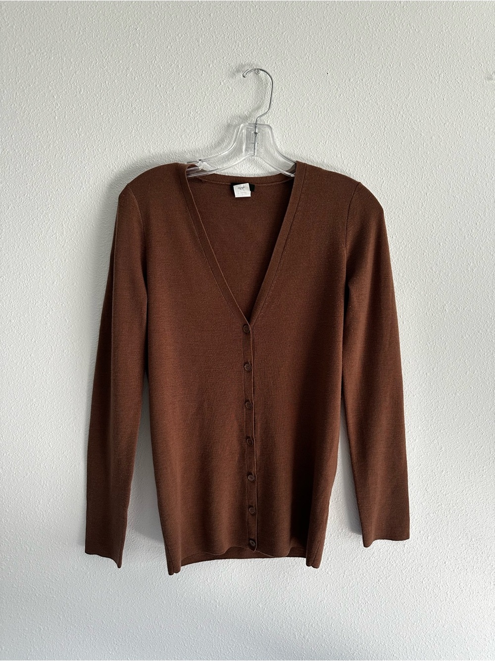 J. Crew Women's Brown V-Neck Button Cardigan